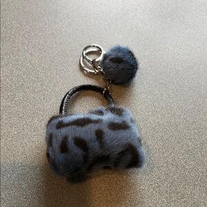 NWOT Leopard Print Fur Charm Keychain Accessory